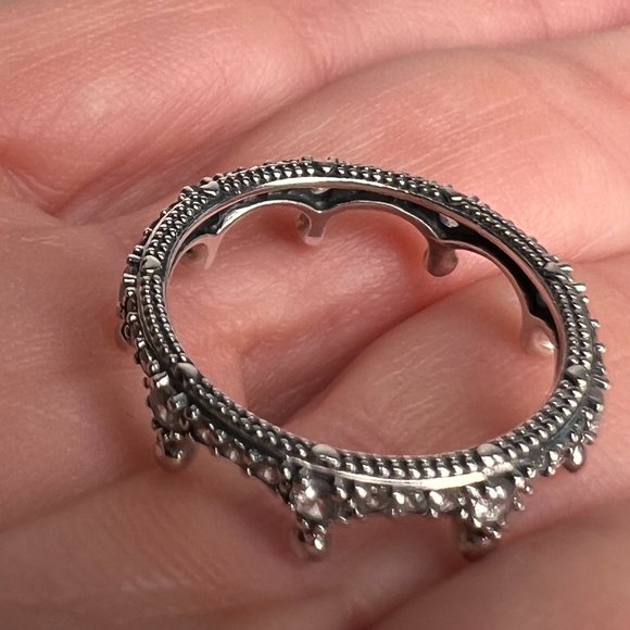 PANDORA sterling silver crown ring size 5 - Picture 6 of 9